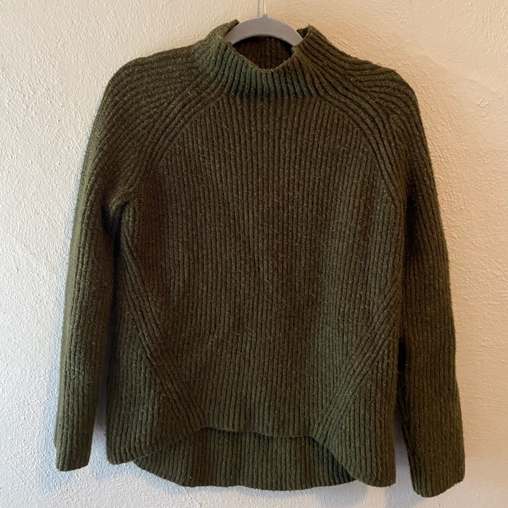 SOLD Olive Green Mock Neck Sweater